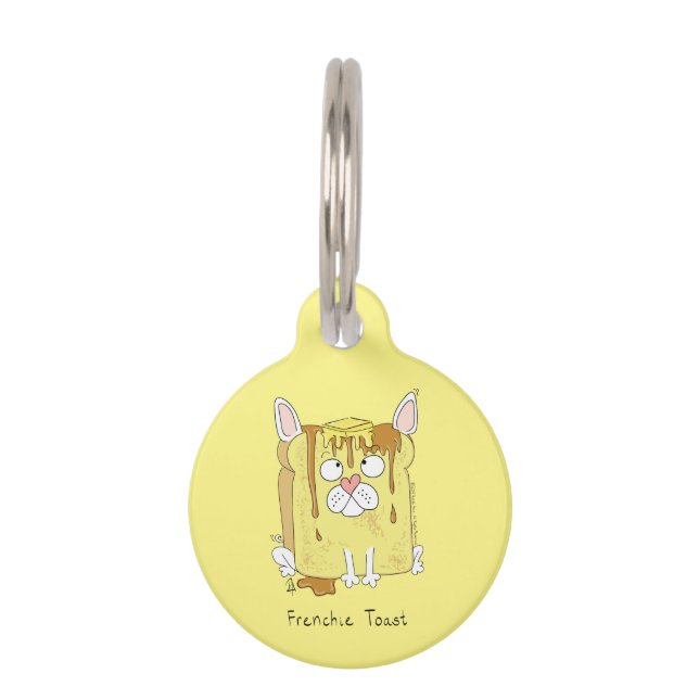 Frenchie Toast French Bulldog Dog ID Tag Custom (Front)