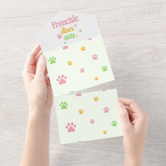 Frenchie Vibes Only All In One Invitation (Tearaway)