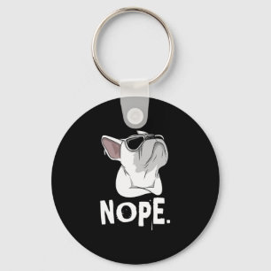 Frenchie White French Bulldog Key Ring