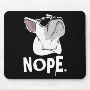 Frenchie White French Bulldog Mouse Pad