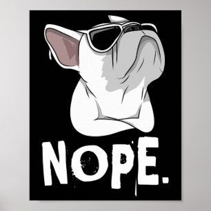 Frenchie White French Bulldog Poster