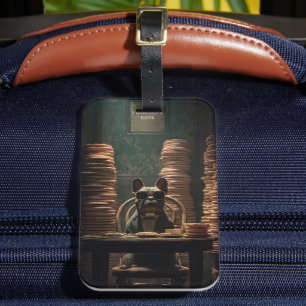  Frenchie's Bank: Biscuit Baron Art Print Luggage Tag