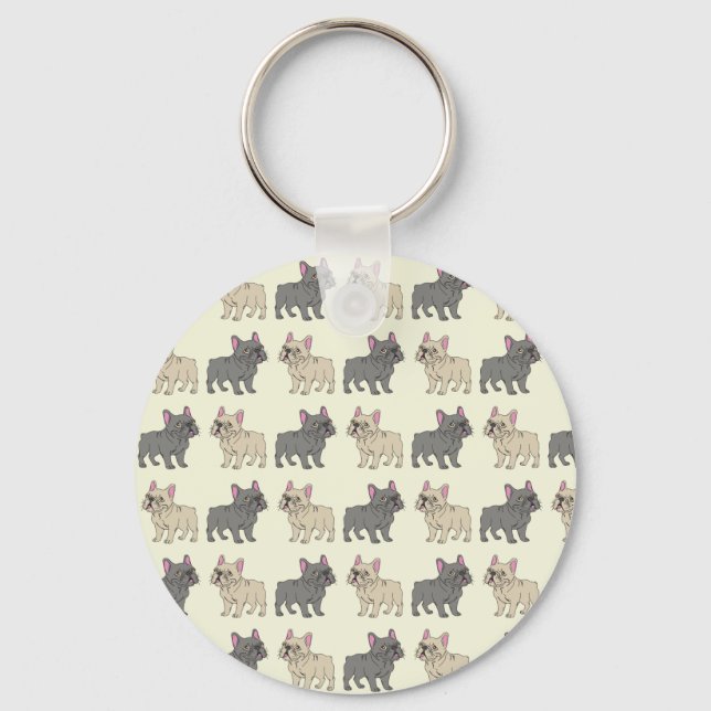 Frenchies, Beige Key Ring (Front)