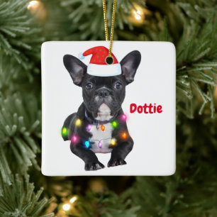 frenchies christmas gift for bulldog lovers  ceram ceramic ornament