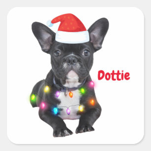 frenchies christmas gift for bulldog lovers square sticker