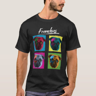 Frenchies French Bulldog Colourful Pop   Dog Men T-Shirt