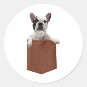 Frenchies French Bulldog For Dog Lovers Pocket Own Classic Round Sticker