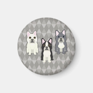 Frenchies Gray Diamonds Magnet