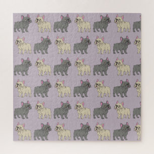 Frenchies, Purple Jigsaw Puzzle