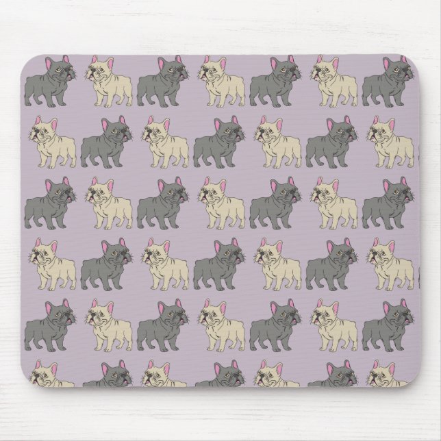 Frenchies, Purple Mouse Pad (Front)