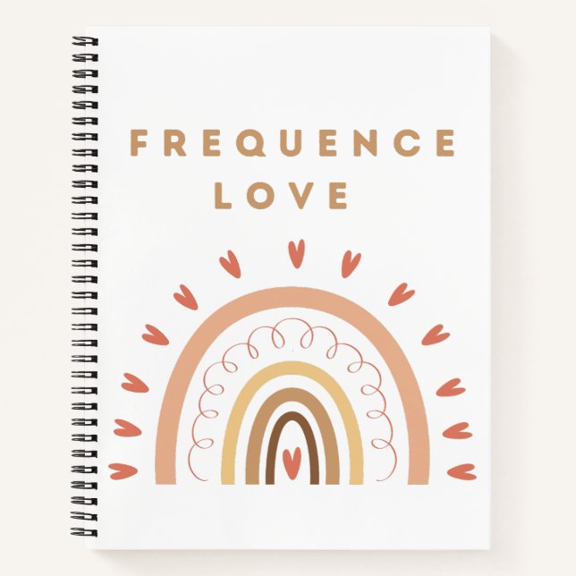 Frequence Love notebook with rainbow (Front)