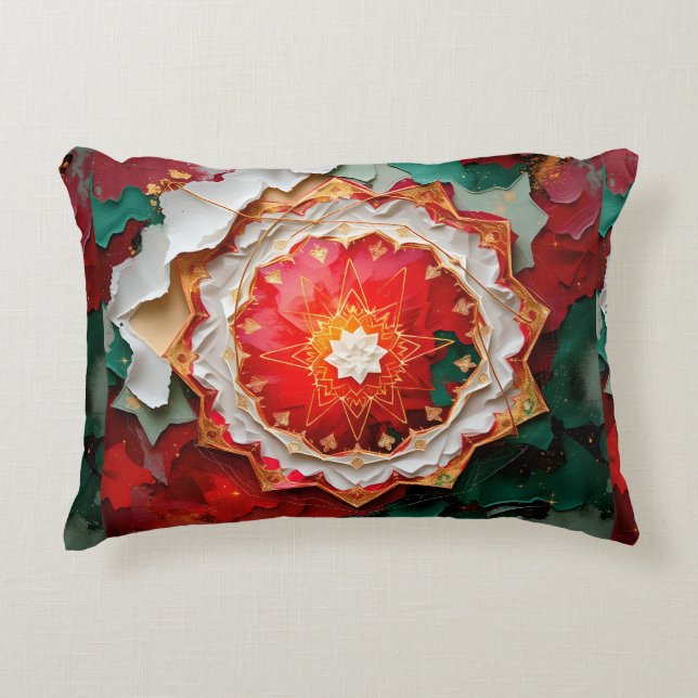 Frequency Abstract Christmas Festive Sovereignty  Decorative Cushion (Front)