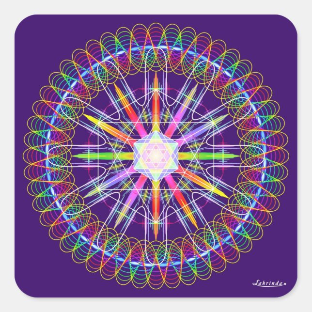 Frequency + Intent = Healing Square Sticker (Front)