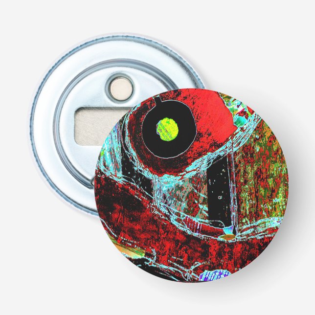 Frequency Serpent – Abstract Energy Compact Mirror Bottle Opener (Front)