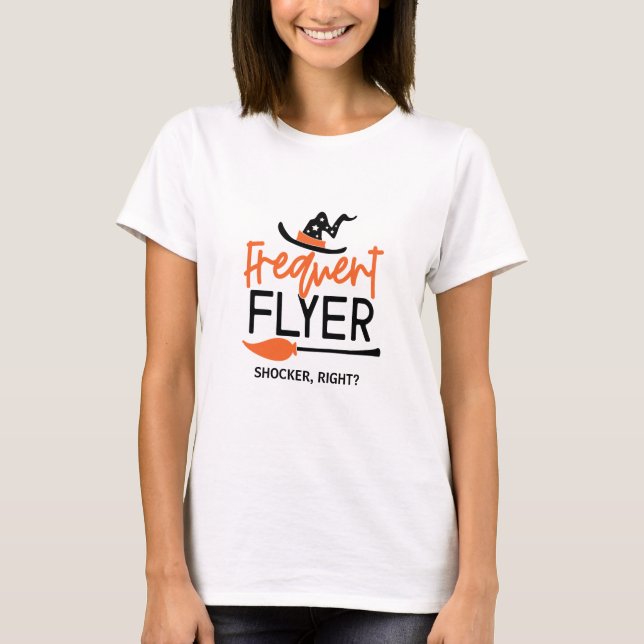 Frequent Flyer Halloween Orange Black T-Shirt (Front)