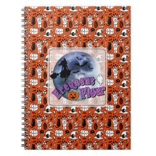 Frequent Flyer Halloween Witch Riding Broomstick  Notebook