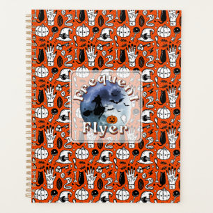 Frequent Flyer Halloween Witch Riding Broomstick Planner