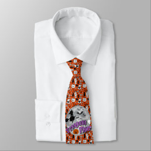 Frequent Flyer Halloween Witch Riding Broomstick Tie