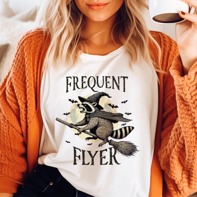 Frequent Flyer Vintage Racoon Halloween T-Shirt (Creator Uploaded)
