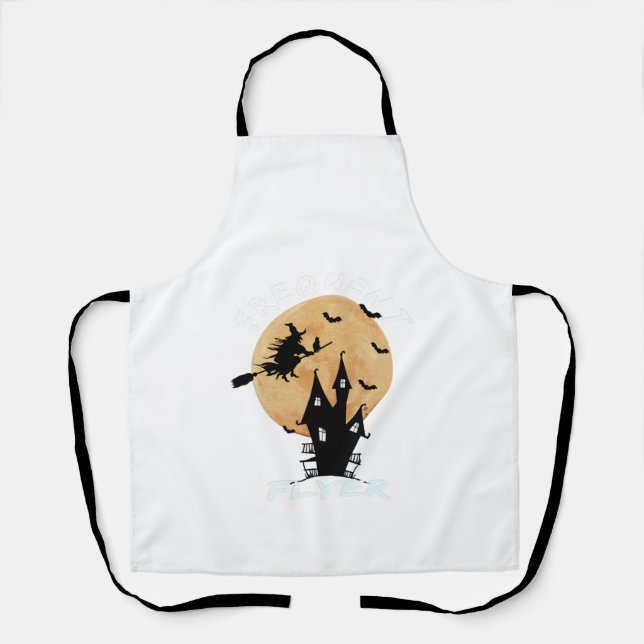 Frequent Flyer Witch Halloween T-Shirt Perfect Apron (Front)