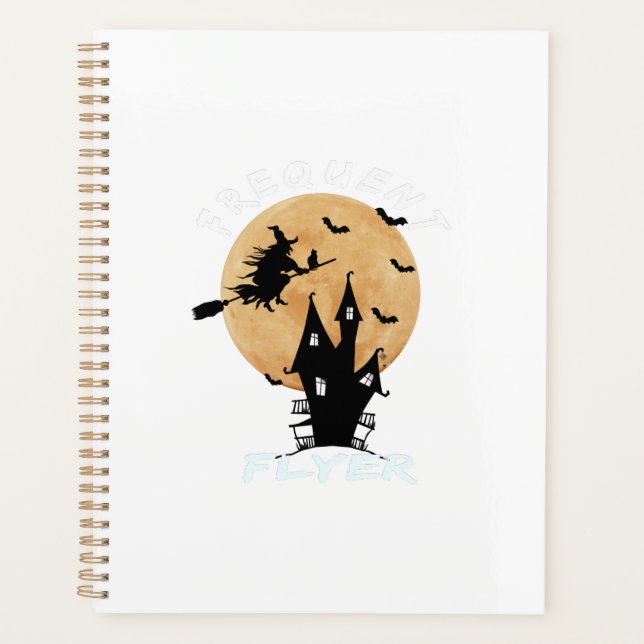 Frequent Flyer Witch Halloween T-Shirt Perfect Planner (Front)
