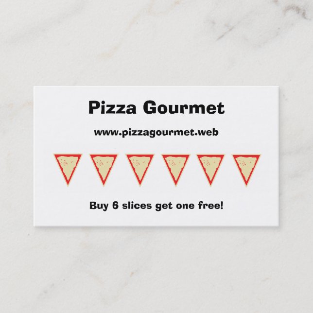 "Frequent Visitor" (Pizza Slices) Loyalty Cards (Front)