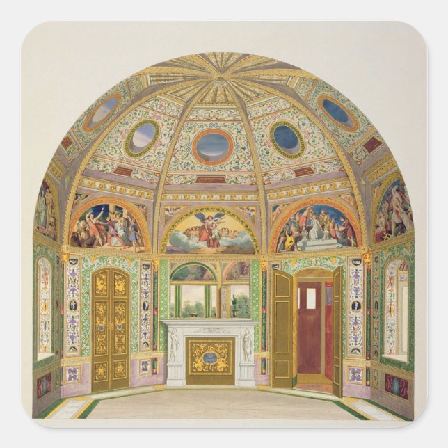 Fresco decoration in the Summer House of Buckingha Square Sticker (Front)