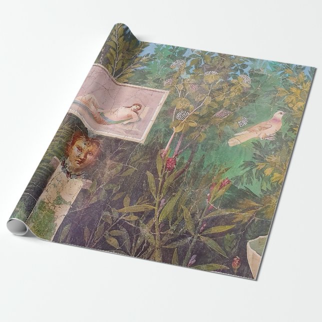 Fresco of a Garden Scene, Pompeii Wrapping Paper (Unrolled)