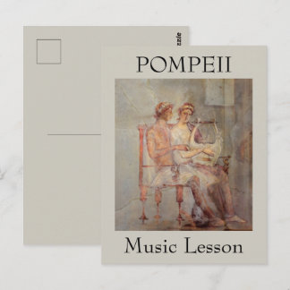 Fresco of a Music Lesson, Pompeii Postcard