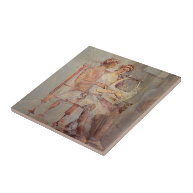 Fresco of a Music Lesson, Pompeii Tile (Side)