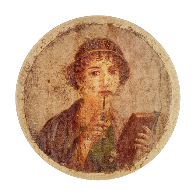 Fresco of Sappho in Pompeii   Cutting Board (Front)