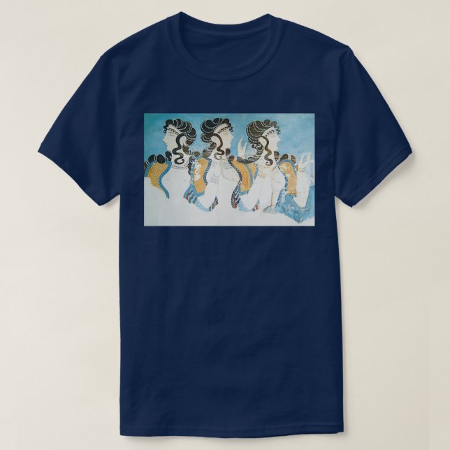 Fresco showing three women from Knossos palace Cre T-Shirt (Design Front)