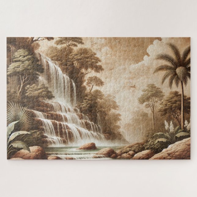 "FRESCO WATERFALL" JIGSAW PUZZLE– LANDSCAPE SERIES JIGSAW PUZZLE (Horizontal)