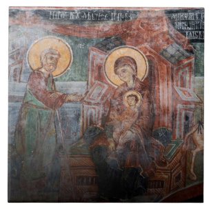 Frescoes from the 14th Century Serbian Church, 2 Tile