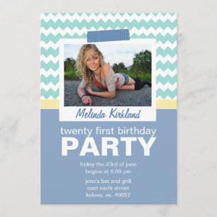 Fresh 21st Birthday Party Invitations