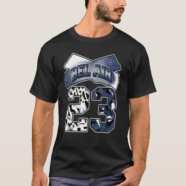 Fresh Air Number 23 Midnight Navy 6s Matching T-Shirt (Front)