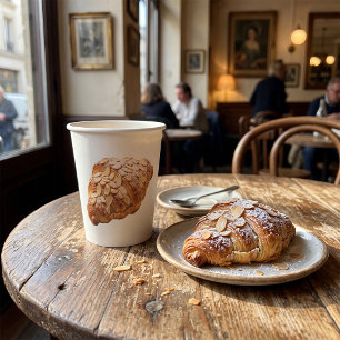 Fresh Almond Croissant French Pastry Paper Cups