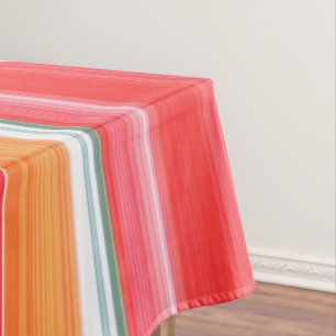 Fresh and Bright Red and Yellow Stripe Tablecloth