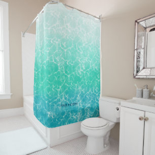 Fresh and clean, teal aqua green water shower curtain