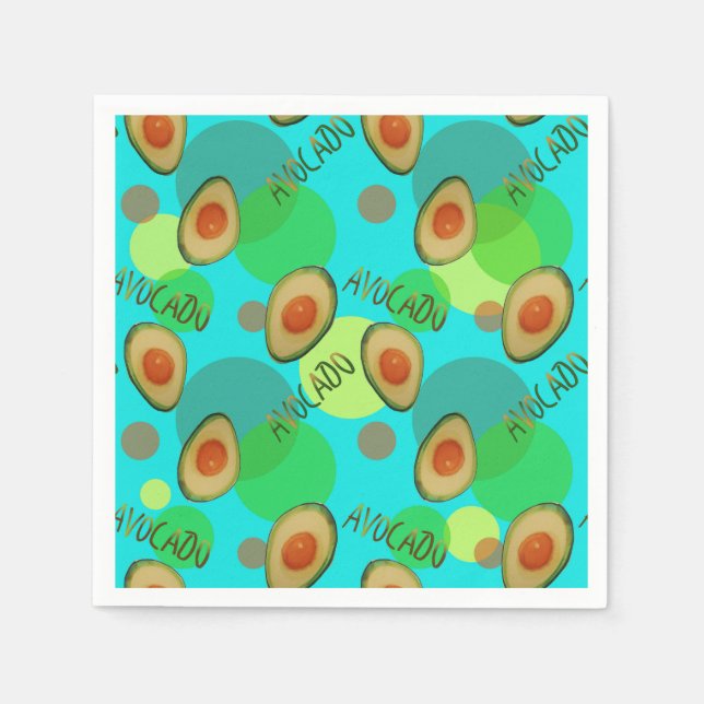 Fresh and fun avocado pattern napkin (Front)