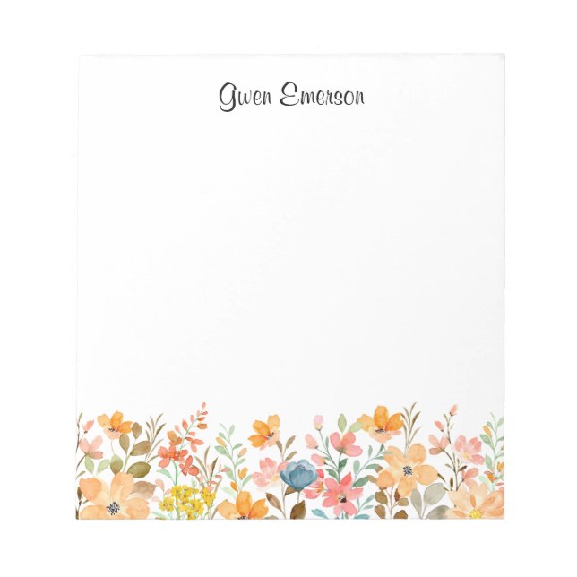 Fresh and Modern Floral Design Notepad (Front)