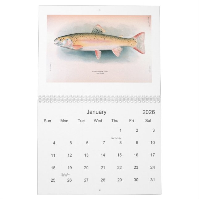 Fresh and Saltwater Fish Calendar (Jan 2026)