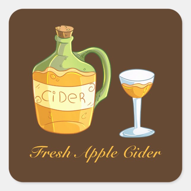 Fresh apple cider add text square sticker (Front)