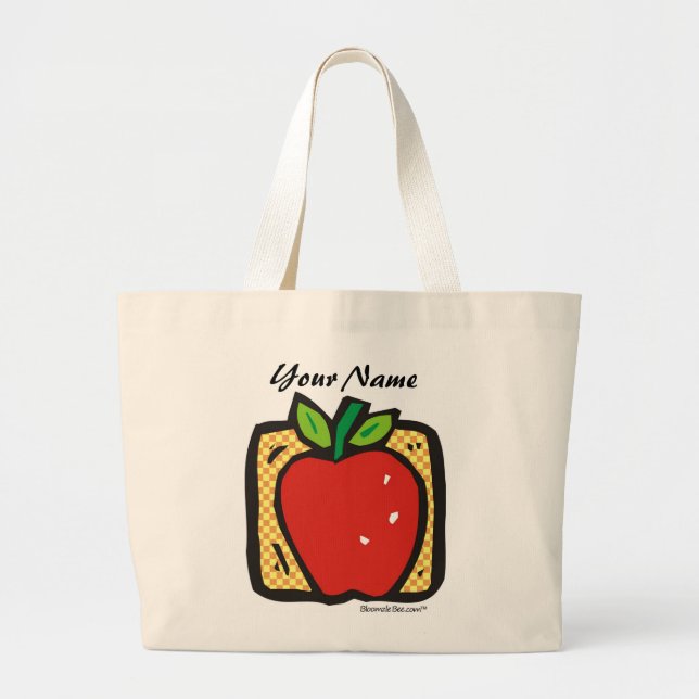 Fresh Apple. Large Tote Bag (Front)