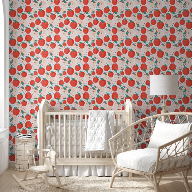 Fresh Apples and Playful Dots Wallpaper (Kids)