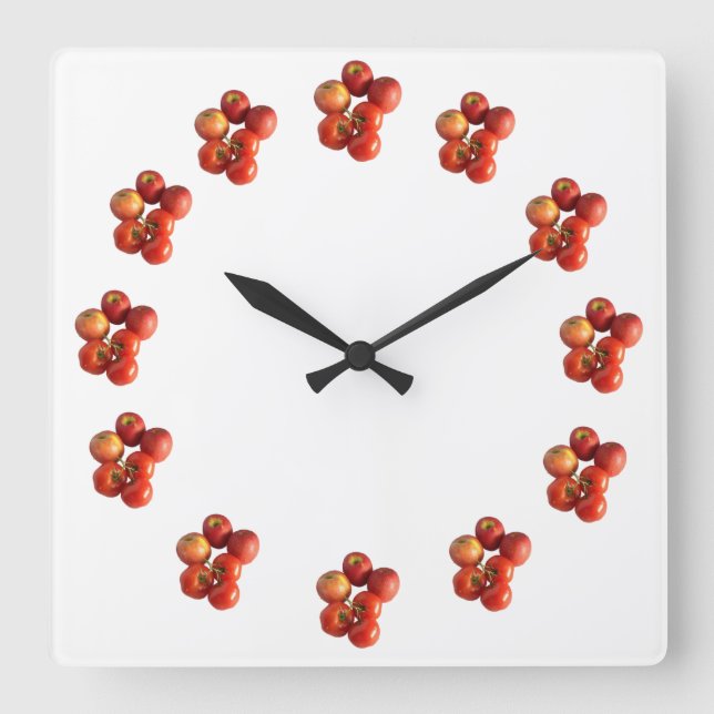 Fresh Apples and Tomatoes Wall Clock (Front)