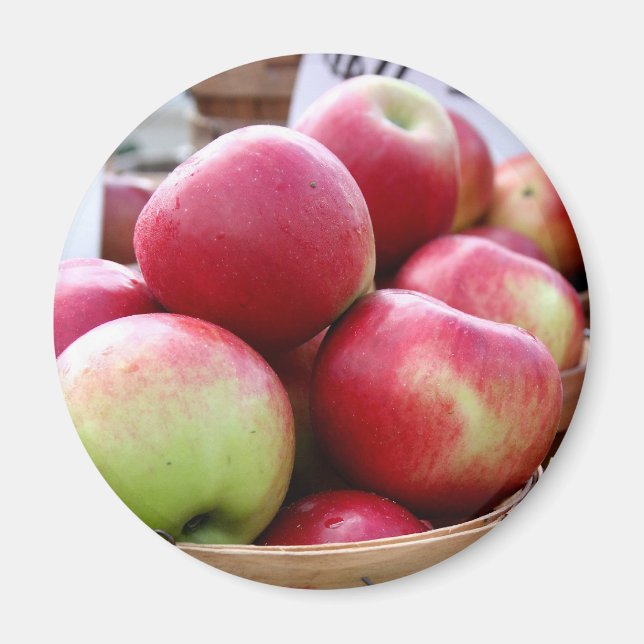 Fresh Apples in Basket at Farmers Market Magnet (Front)