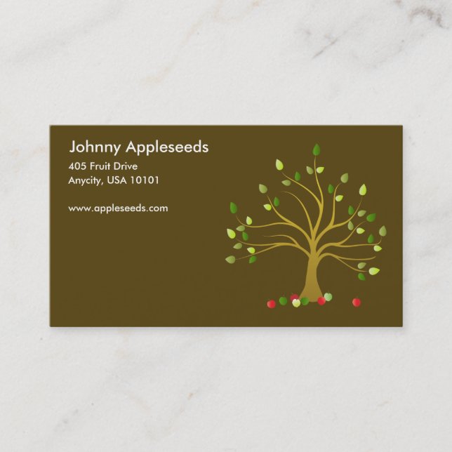 Fresh Apples in Brown Business Cards (Front)