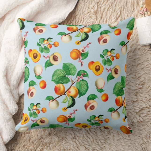 Fresh Apricot & Peach Orchard Pattern Cushion (Blanket)