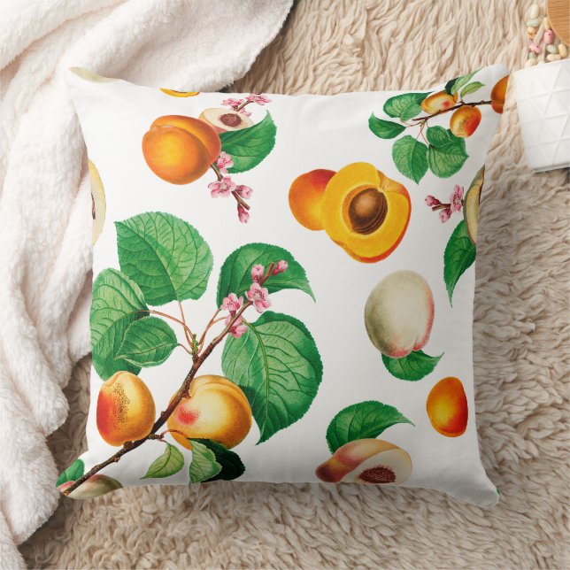 Fresh Apricot & Peach Orchard Pattern Cushion (Blanket)